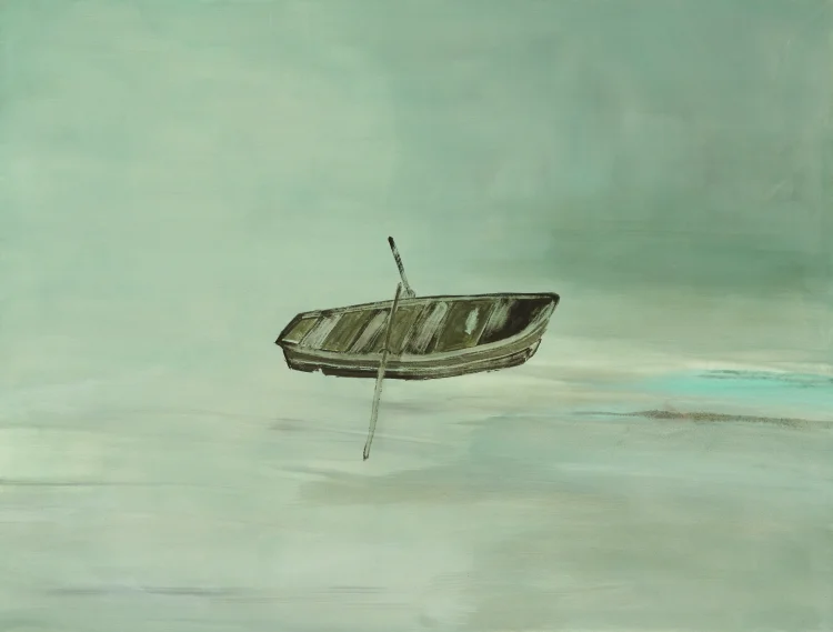 Ankalina Dahlem: Lost at sea, 2022, Acryl auf Leinwand, 125 x 165 cm