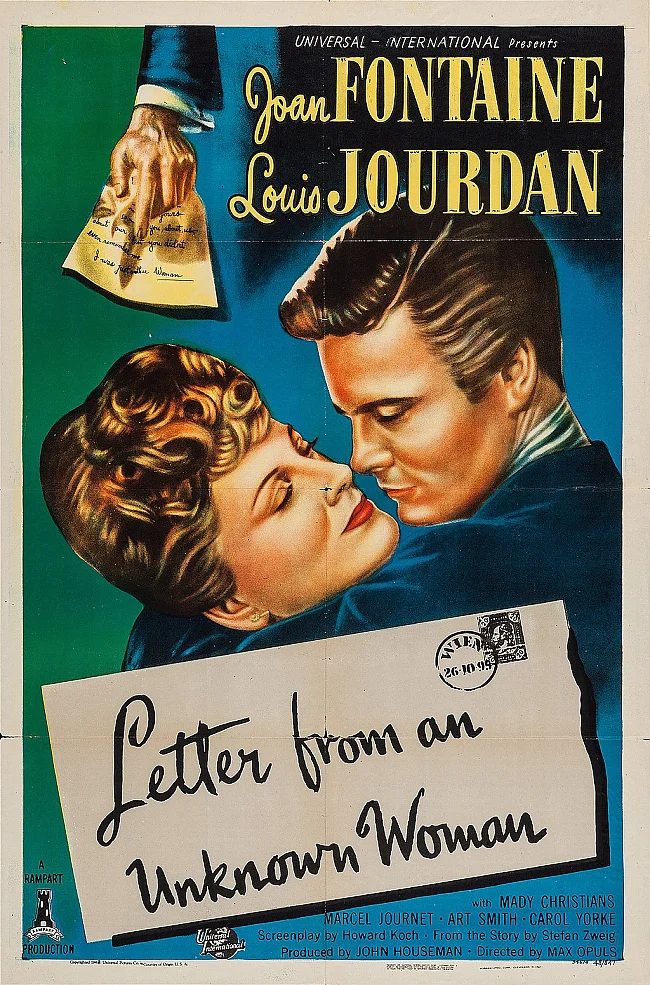 Theatrical poster for the American release of the 1948 film „Letter from an Unknown Woman