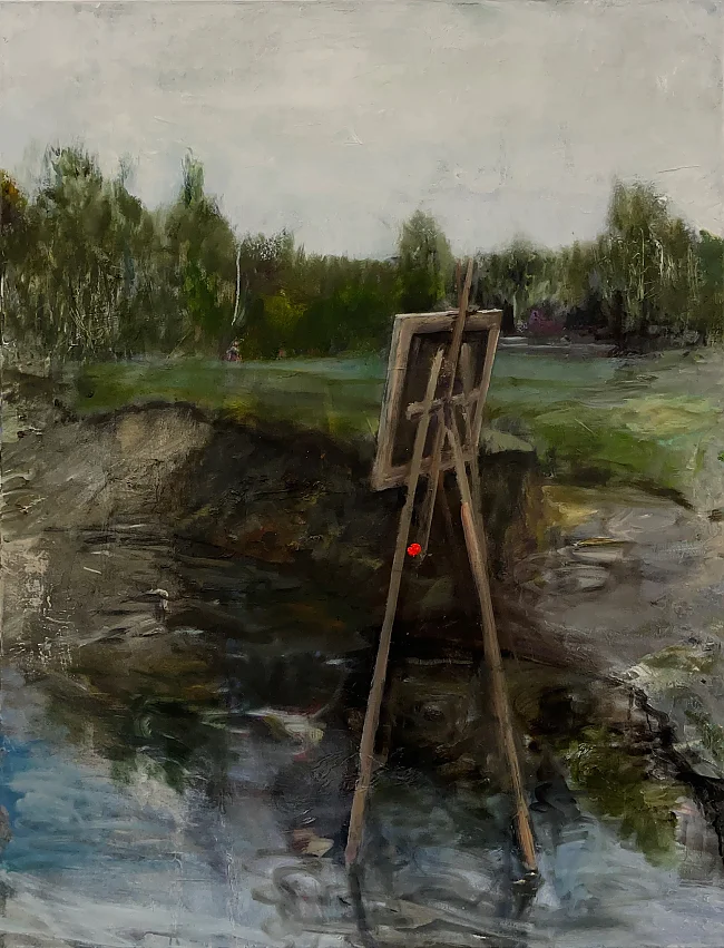 Armin Völckers: Rousseau, 2021, Öl auf Leinwand, 130 x 100 cm