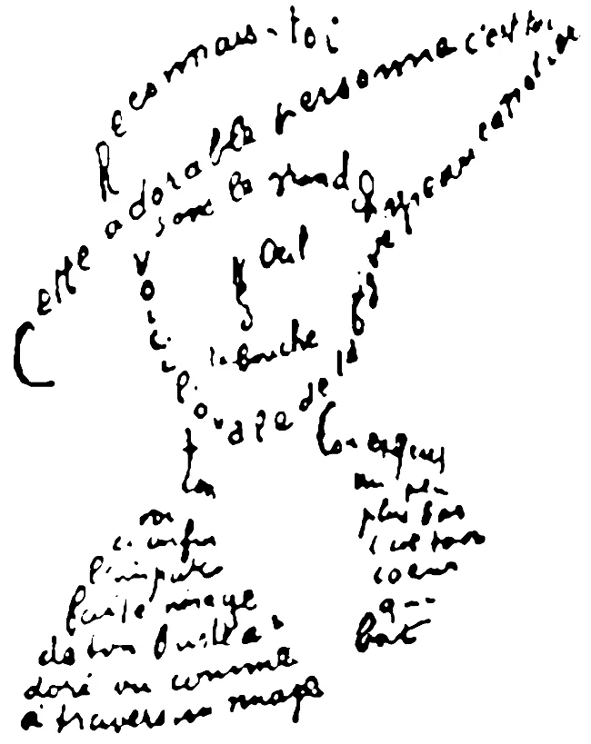 Apollinaire, Gedicht aus den Calligrammes | © wikimedia commons