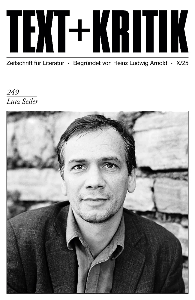 Cover TEXT+KRITIK Nr. 249 Lutz Seiler | © Jürgen Bauer