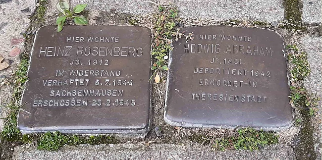 Stolpersteine: Heinz Rosenberg / Hedwig Abraham