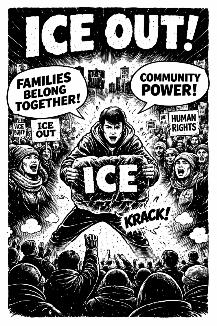 ICE OUT | &copy; Foto: Faust Kultur Redaktion, KI-generiert