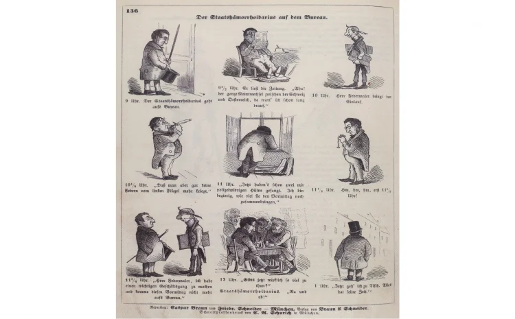 „Der Staatshämorrhoidarius auf dem Bureau“, 1853
