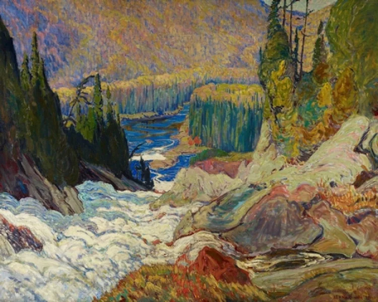 James Edward Hervey MacDonald, „Falls, Montreal River“, 1920 Öl auf Leinwand, 121,9 × 153 cm, Art Gallery of Ontario, Kauf 1933. | © Foto: Art Gallery of Ontario 2109