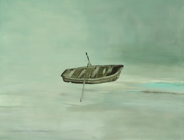 Ankalina Dahlem: Lost at sea, 2022, Acryl auf Leinwand, 125 x 165 cm