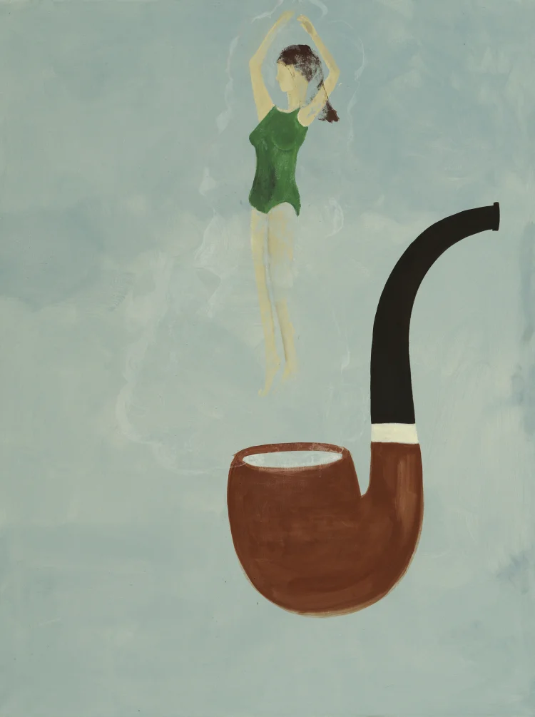 Ankalina Dahlem: Pipe girl, 2022, Acryl auf Leinwand, 165 x 125 cm