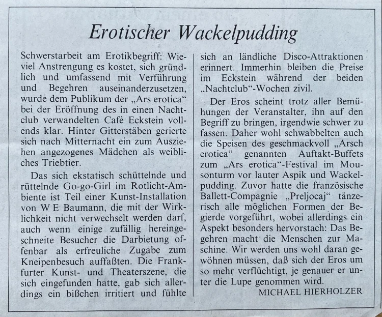 Ausriss aus der „FAZ“ Mai 1995 | © Foto: Adorján Kovács