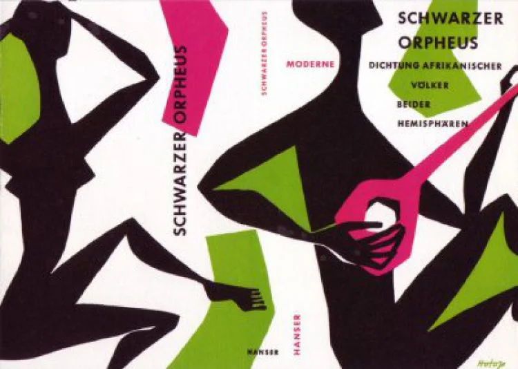 Buchumschlag „Der Schwarze Orpheus“, Janheinz Jahn (Hrsg.), Hanser Verlag, München, 1954