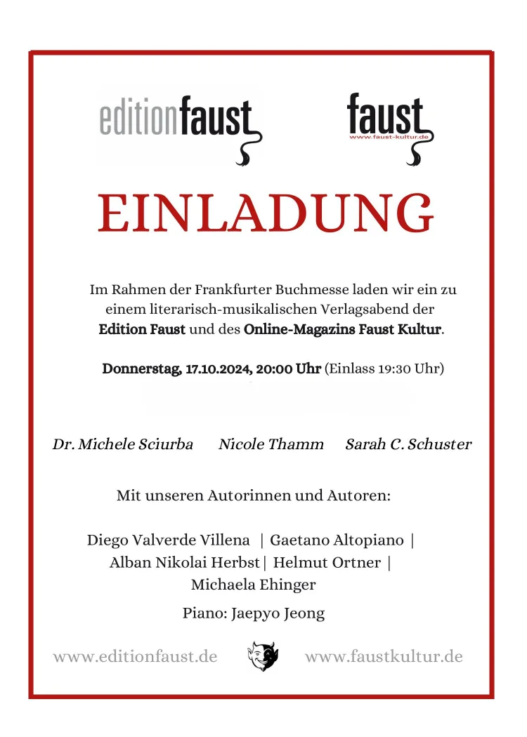 Einladung Verlagsabend II | © Foto: Edition Faust Verlag