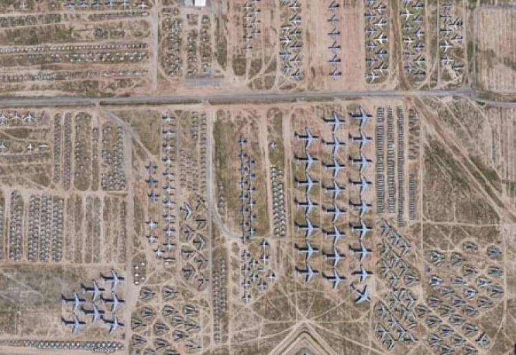 Flugzeugfriedhof, Tucson, Arizona | © Foto: 32 08’59.96″ N, 110 50’09.03″W | Google Earth