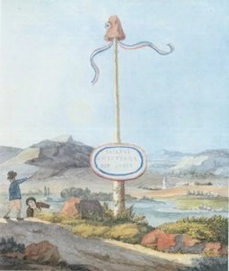 J. W. Goethe, „Landschaft mit dem Freiheitsbaum“, 1792