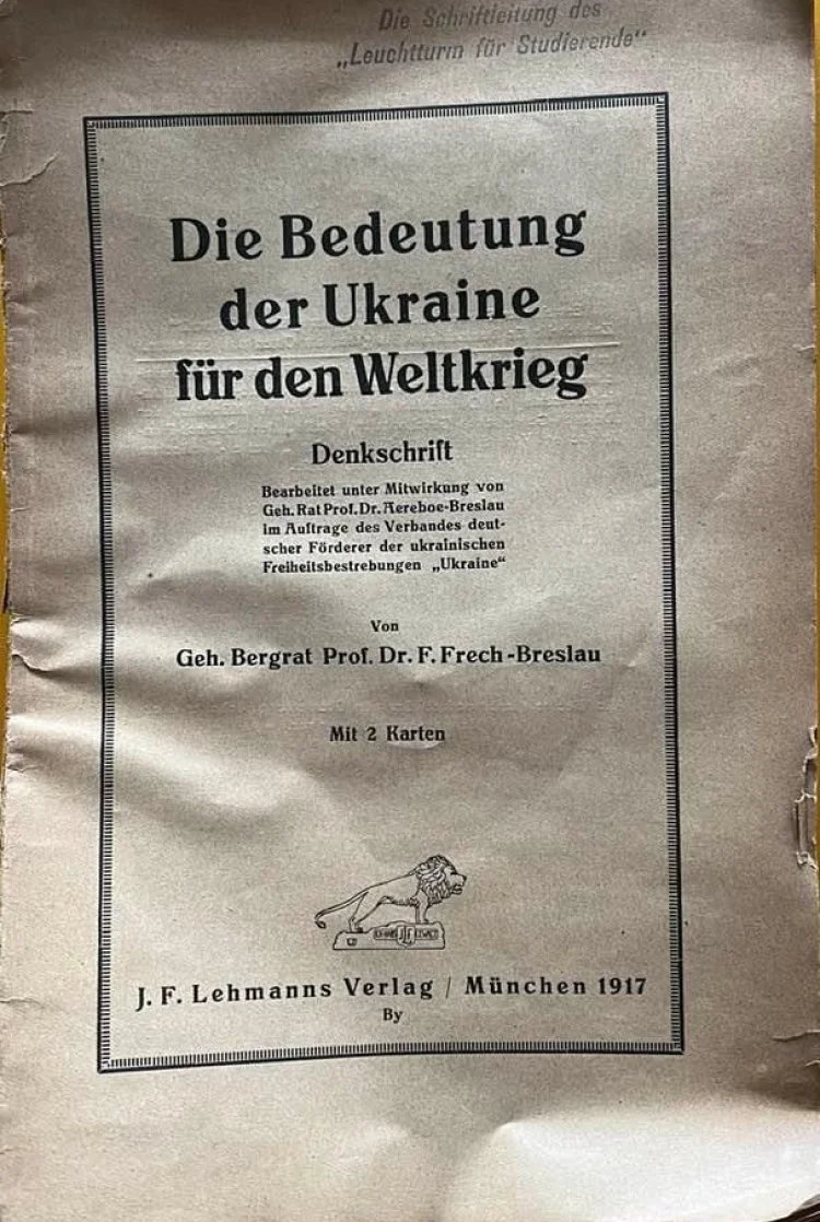 Die Bedeutung der Ukraine für den Weltkrieg | © Foto: Denkschrift, München 1917