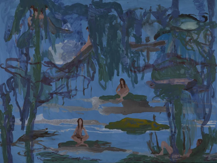 Ankalina Dahlem: Paradise lost, 2021, Acryl auf Leinwand, 125 x 165 cm