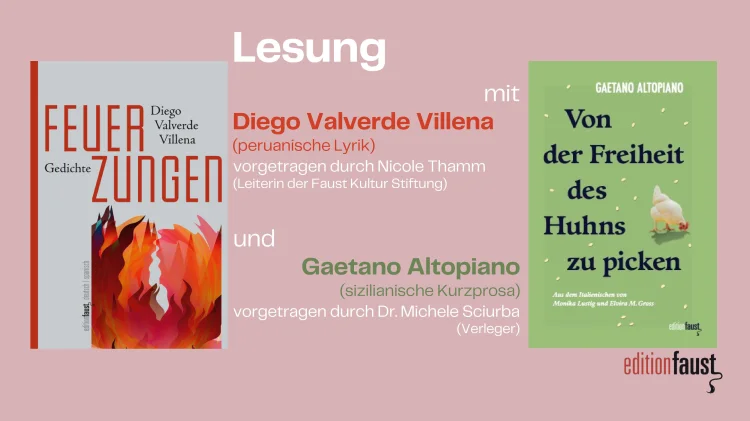 Lesung Feuerzungen und Von der Freiheit des Huhns zu picken | © Foto: Edition Faust Verlag