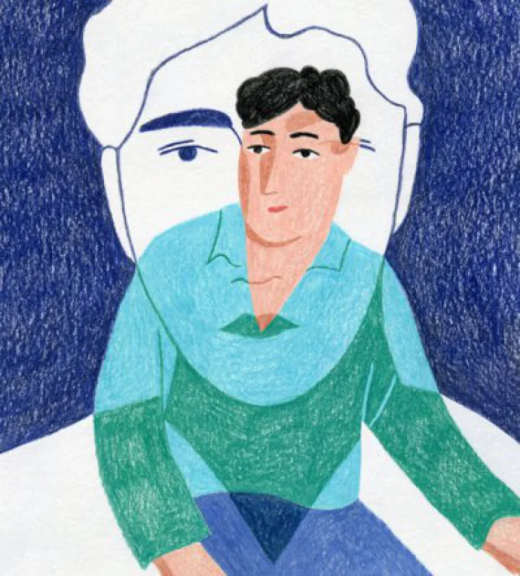 Illustration von Tatjana Prenzel für „The New York Times“ zu einem Essay von Jake Nevins: „Deception in gay literature“